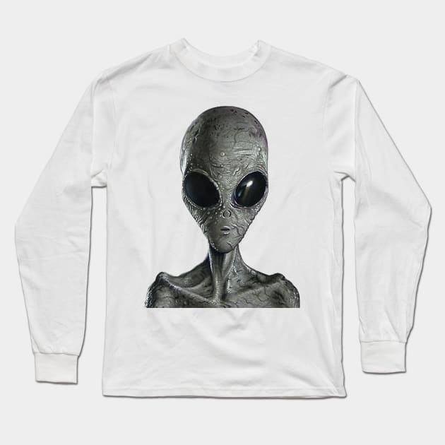 Alien Drawing Long Sleeve T-Shirt by cristianvan